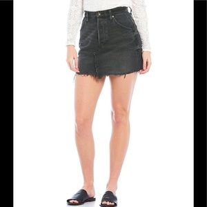 🔥 Free People Brea Cut Off High Rise Mini Skirt Size 29 black